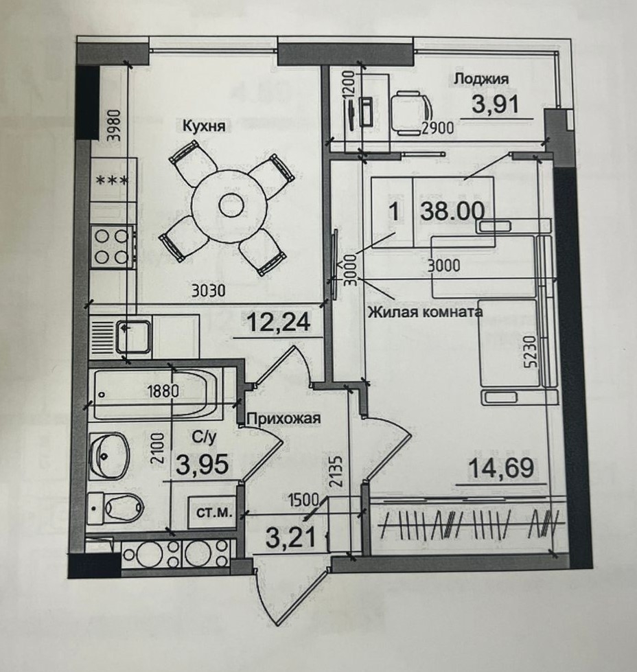 продажа однокомнатной квартиры номер A-173375 в Малиновском районе, фото номер 6